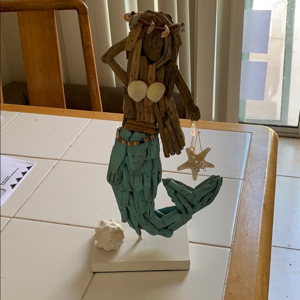 Mermaid made of beach wood
